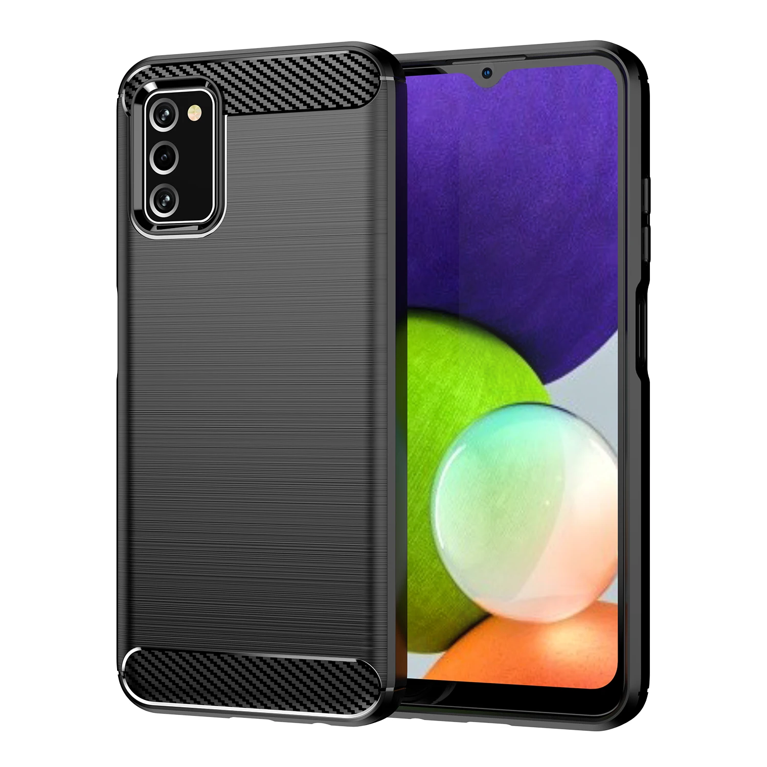 

Soft Silicon Brushed Case for Samsung Galaxy S22 Ultra Plus A23 A33 A42 A53 A73 A03 with Texture Carbon Fiber Design Phone Cover