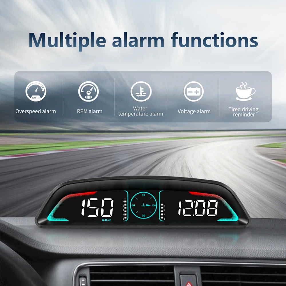 New Car HUD B3 OBD Head Up Display Display multifunzionale del tempo Velocità Distanza di guida Tempo di guida Consumo di carburante Tensione - immagine 4