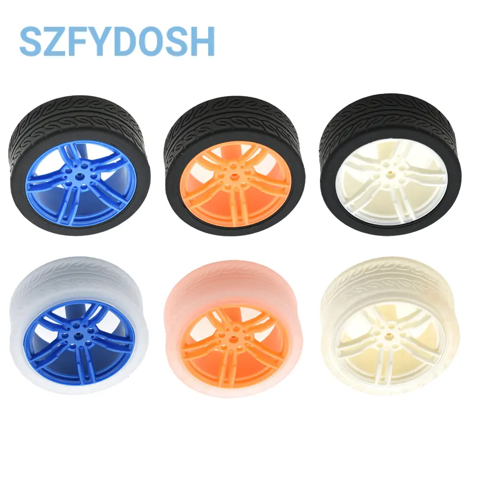 New Smart Car DIY Accessory Wheel Model Rubber Wheels TT Motor Tires 65*27mm image 1