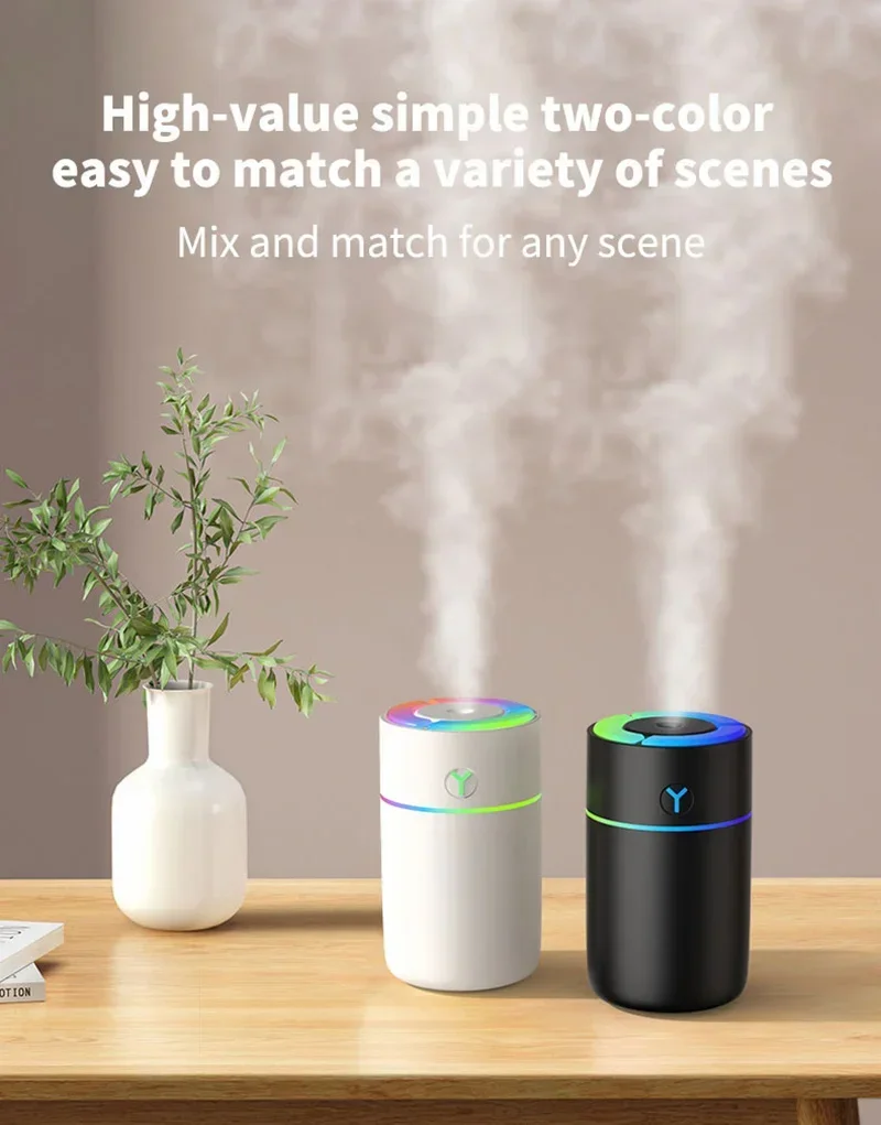 Description Picture 2 of itemOnePlus Humidifier Oil Air purifier Aromatherapy Diffuser 230ml Portable Aroma Oil Diffuser USB Colorful Light Bedroom Car Desk