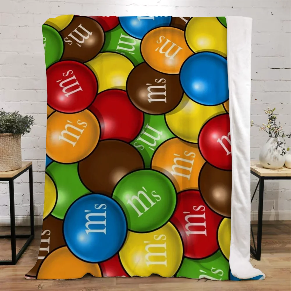 M&M's Funny Blanket for Sofas Luxury Bedding Beach Towel Bed Blankets Characters Fluffy Plaid Home Interior Throw Knee Soft Nap 3