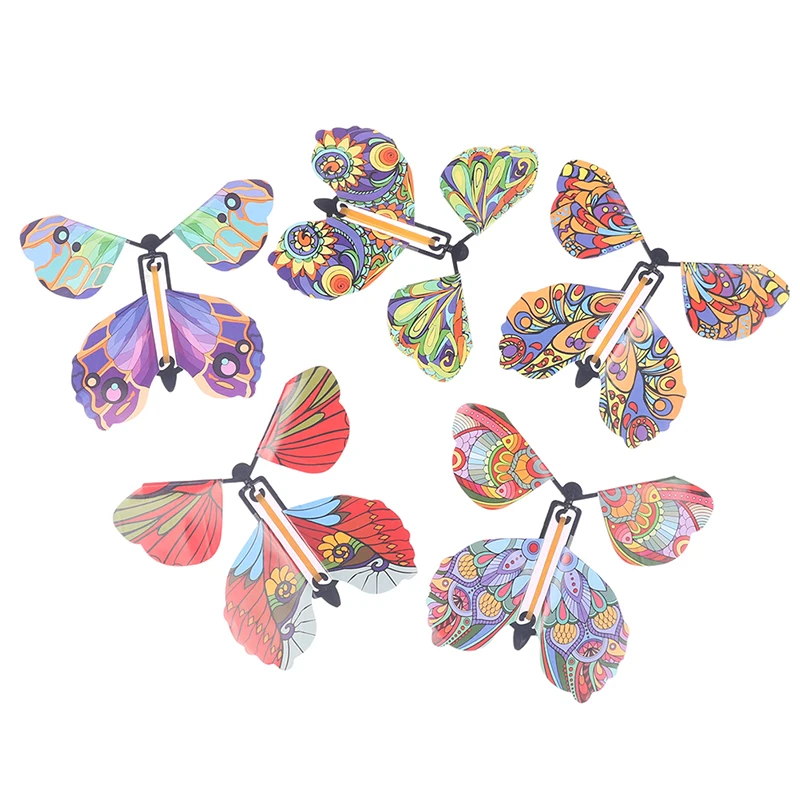 10PCS Flying Butterfly Magic Wind Up Flying Butterfly Surprise Box  Explosion Box In The Book Rubber Band Powered Magic - AliExpress