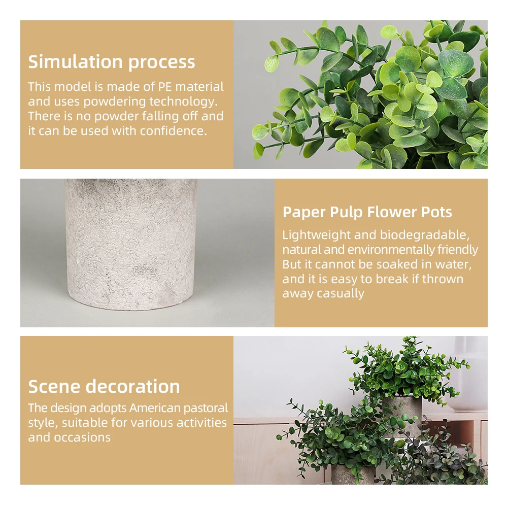 2 Pack Artificial Simulation pulp pot Nandina domestica in Pots Small House Plants for Home Office Desk Room Décor: 3 - 5 Days Free Delivery Only UK