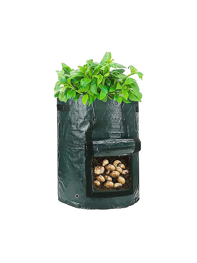 

Potato Grow Bag PE Vegetable Grow Bags With Handle Thickened Growing Bag Vegetable Onion Plant Bag Outdoor Garden Pots