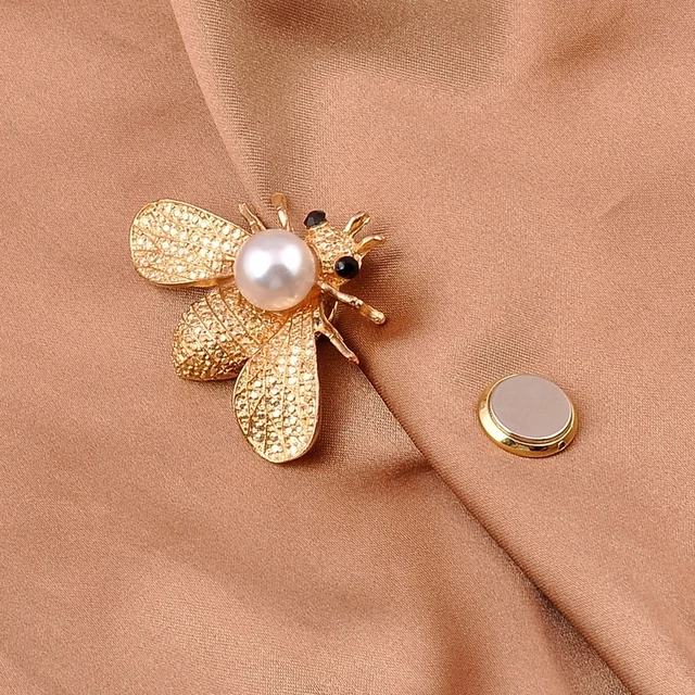 Metal Pearl Flower Brooch / Hijab Pin