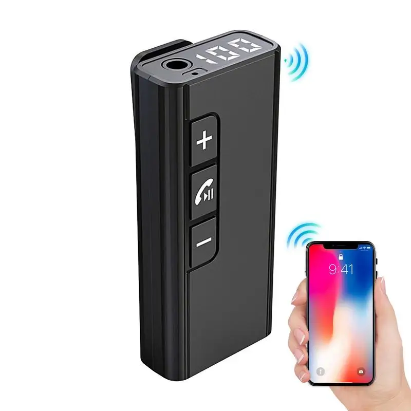 

Беспроводной приемник Bluetooth 3,5 мм адаптер светодиодный цифровой дисплей питания портативный мини аудио приемник для наушников динамик автомобиля
