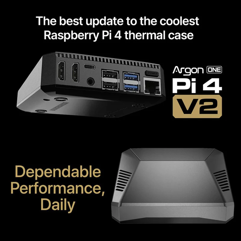 Argônio um v2 Case para Framboesa pi Modelo b Escudo do Metal de Alumínio com Interruptor Ventilador Dissipadores de Calor - Imagem 4
