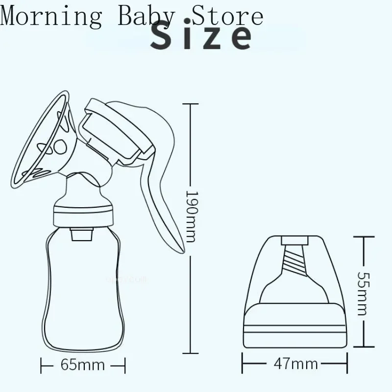 150ML Manual Breast Feeding Pump Original Manual Breast Milk Silicon PP BPA Free with Milk Bottle Nipple Function Breast Pumps 6