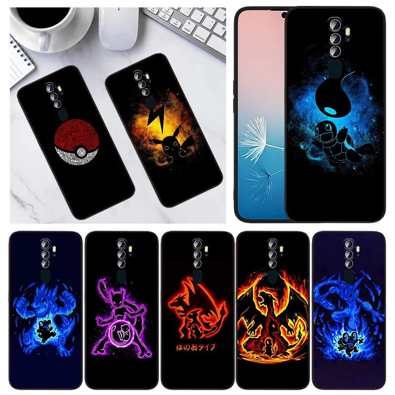 Pikachu Baby Pokémon For OPPO Find X3 X2 R17 Neo Lite R15 R9S F19 F15 F11 F9 K9 K5 Pro Plus 5G K3 Black Phone Case Capa