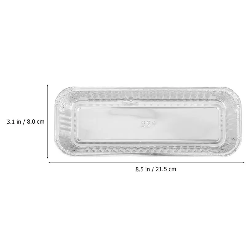 125pcs Disposable Aluminum Foil Tray Tin Pans Rectangle Food Container Oven Baking Roasting Broiling Kitchenware