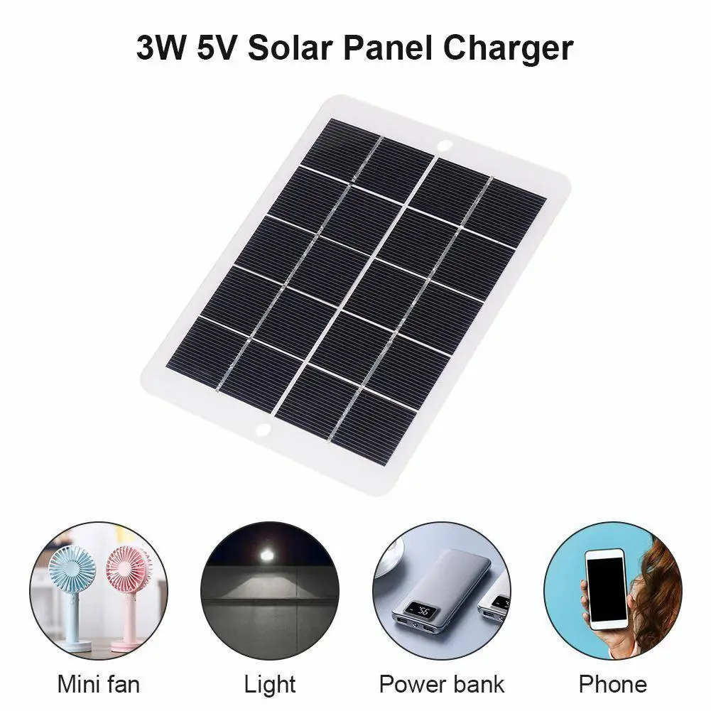 

Mini Solar Panel 3W 5V Cell Waterproof Solar Panel Charger for Camping with USB Interface for Charging Mobile Phones Portab Y6X9