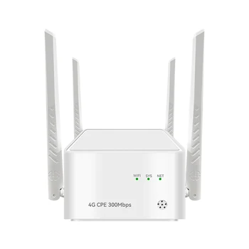 4G CPE Wireless Router 300Mbps RJ45 LTE/PPPOE Gigabit Router with SIM Card Slot Wireless Modem Hotspot 5dBi High Gain Antennas 6