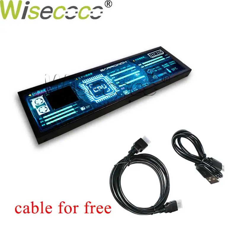 Polegada 7.9 Ips Tela Lcd Faixa Longa Monitor Portátil 400*1280 Módulo de Exibição Ajustar o Brilho Driver Placa Aida64 Painel Barra 7.84 - Imagem 3