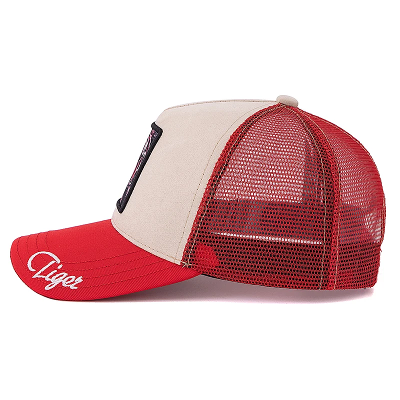 Unisex Animal Hat Tiger Pattern Patch Design Suede Sun Hat Summer Outdoor Fashion Animal Baseball Cap For Men Women ﻿