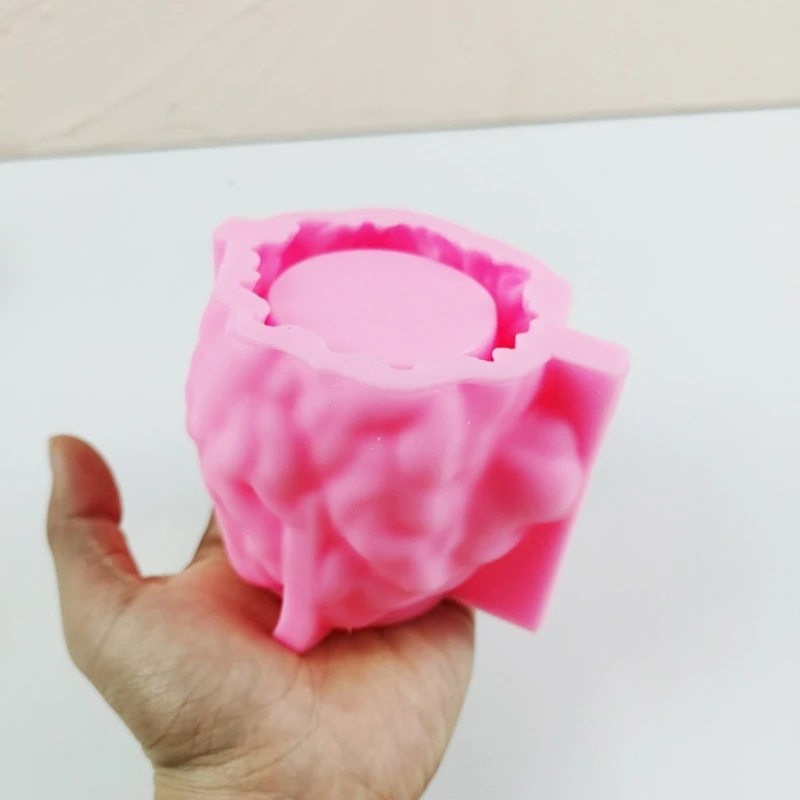 MXME Geometric Lion-Head Gypsum Silicone Molds for Making Succulent Plant Flower Pot