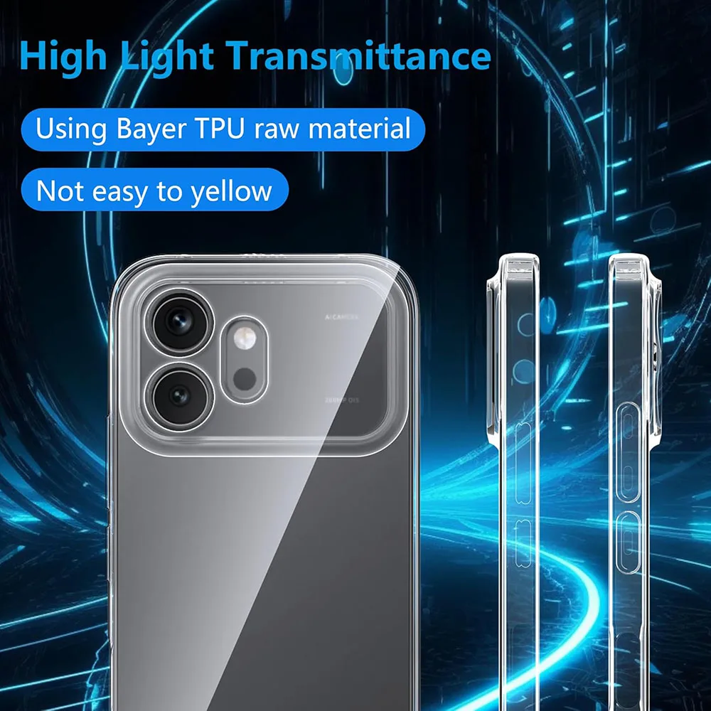 Ultra Thin Transparent Shockproof Silicone Case - Clear TPU Soft Shell Back Cover