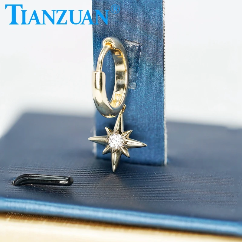 New Trendy irregular stars Earrings For Women Main Stone moissanite Pendant Earring Girl Party Jewelry Gift Everyday Accessories aazuo fashion 18k yellow gold white gold none stone fine jewelry detachable heart hoop earring gifted for women engagement party