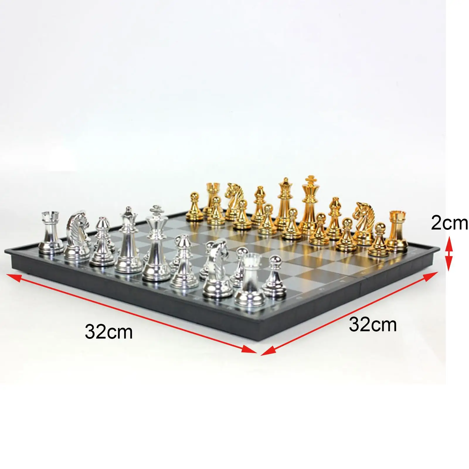 12x12inch International Chess Set with Folding Plastic Chess Board