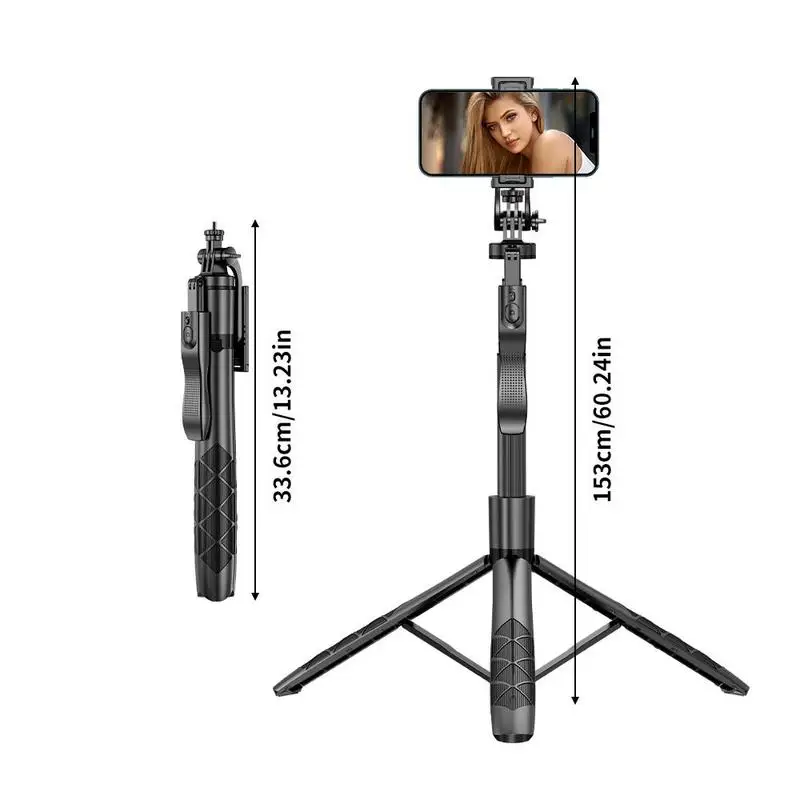 L16 무선 BT 셀카봉 삼각대 접이식 모노포드 (고프로 액션 카메라, 스마트폰, 셀카, 라이브 스트리밍용)