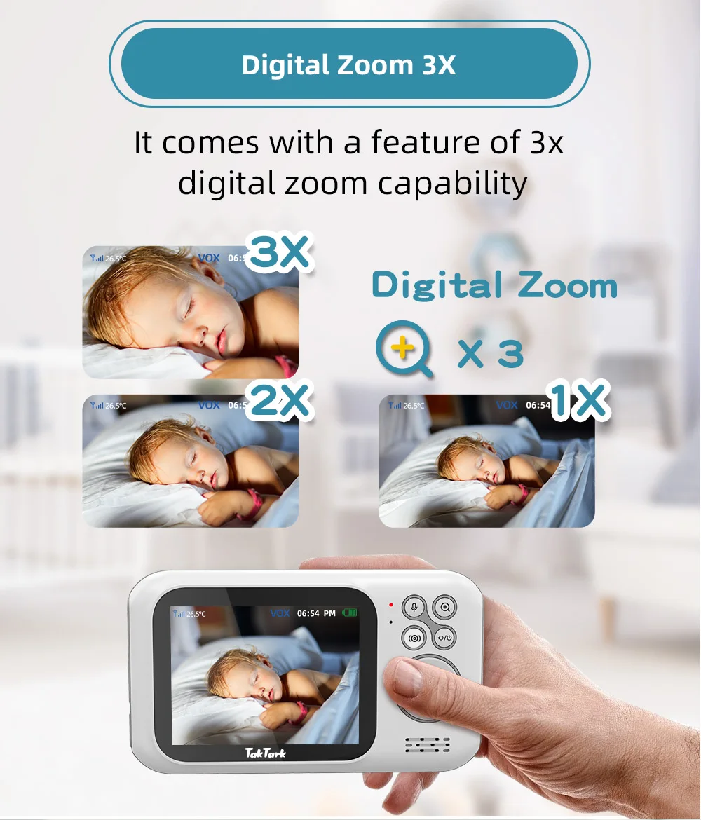 S52f9a53b7f6840a9a103e8b238979540w 3.2 inch Wireless Video Color Baby Monitor High Resolution Baby Nanny Security Camera Night Vision Temperature Monitoring