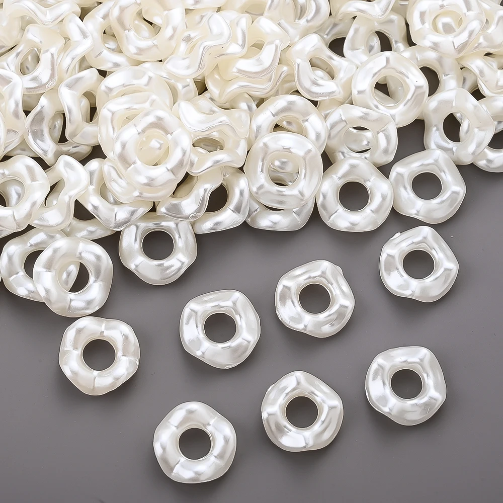 100 Stück gewellte Imitationsperlen aus Acryl als Zwischenperlen für DIY-Armbänder, Halsketten, Ohrringe und Schmuckherstellungszubehör