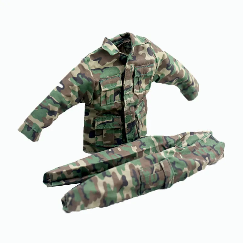 1/6 Scale Jungle Camouflage Combat Uniforms Soldier Clothes Model Set For 12" Male Soldier Action Figure Body Dolls