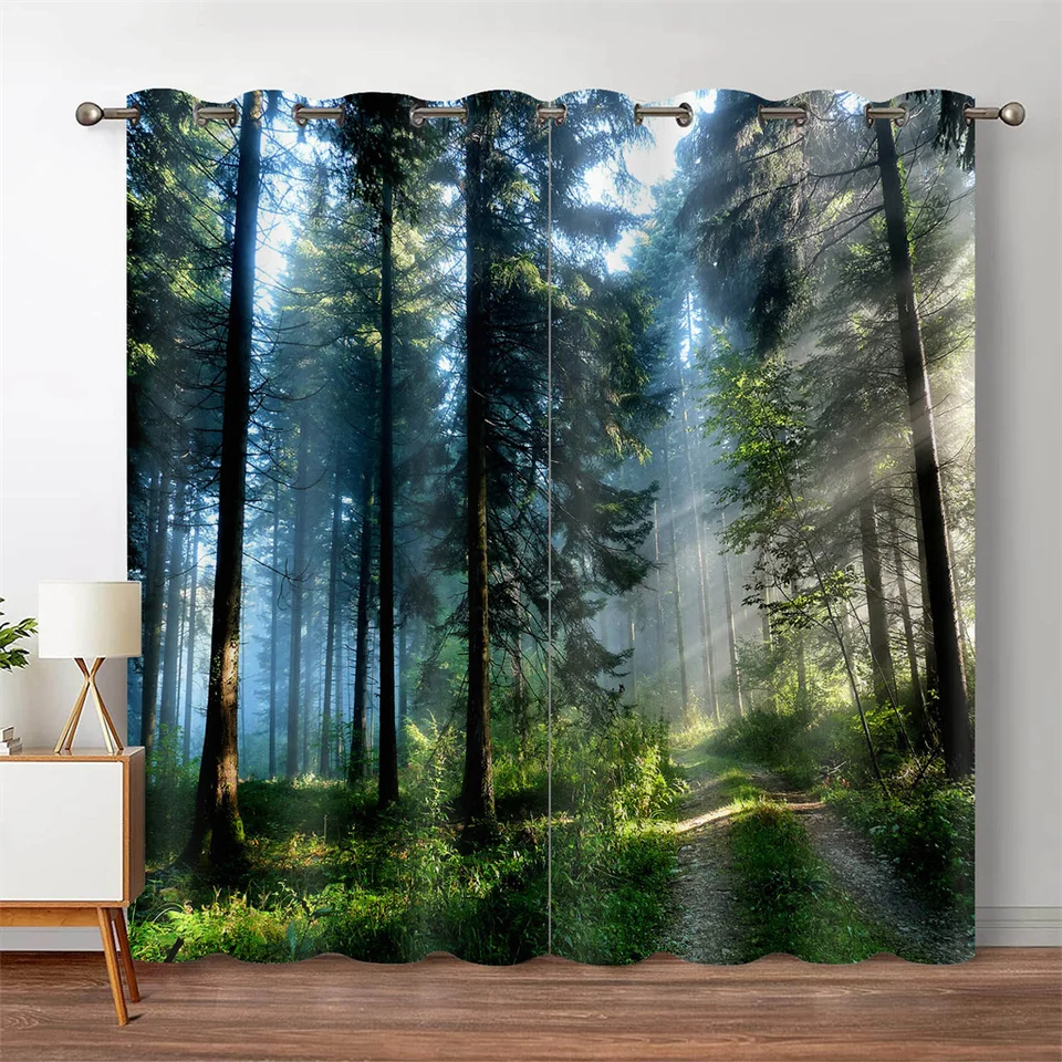 Magic Forest Blackout Curtains - Gothic Fairy Tale Design, Rod Pocket, 2 Panels (21x45 Inches Each) - View #3