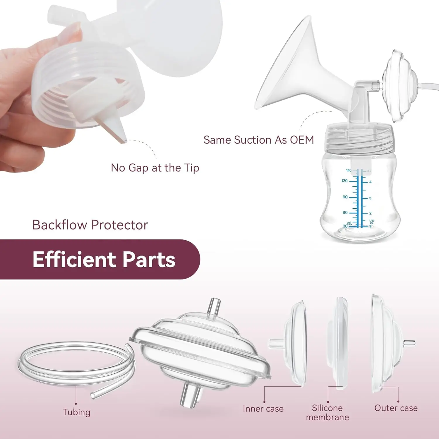 Duckbill Valves Tubes Backflow Protector Membrane 10PCS Compatible with S1 S2 9 plus Synergy Gold Models For Spectra Breast Pump