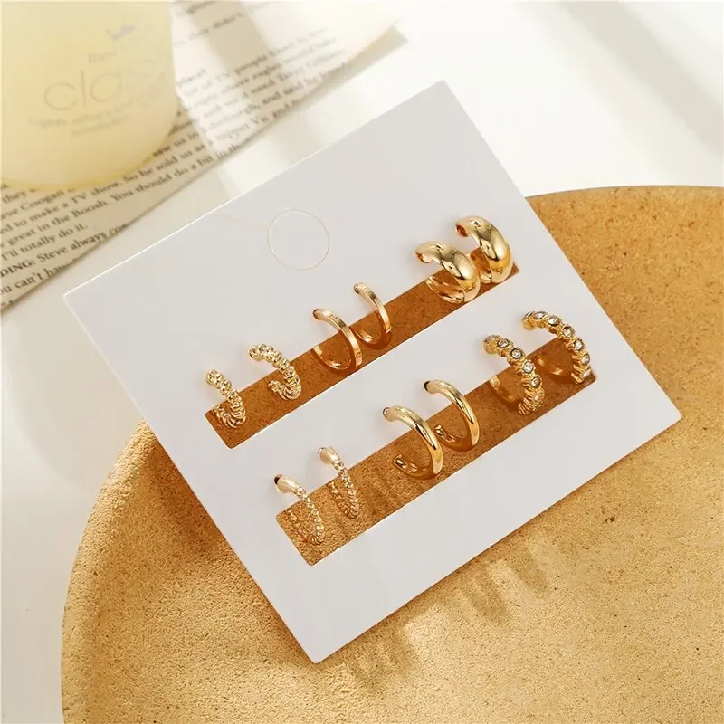 Gold Vintage Circle Hoop Earrings for Women 4