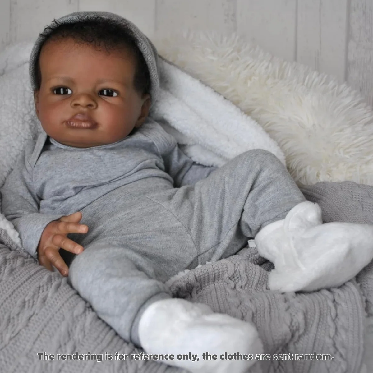 19inch Dark Skin Lanny Beb&eacute; Reborn Dolls Handmade Painted African Reborn Baby With Rooted Hair Doll Toys