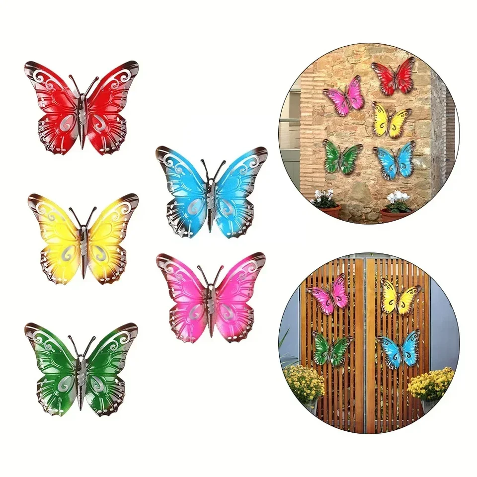 Farfalla Metallica Decorativa Grande Per Esterni - Design Colorato Viola Per Giardino E Casa - Foto 11