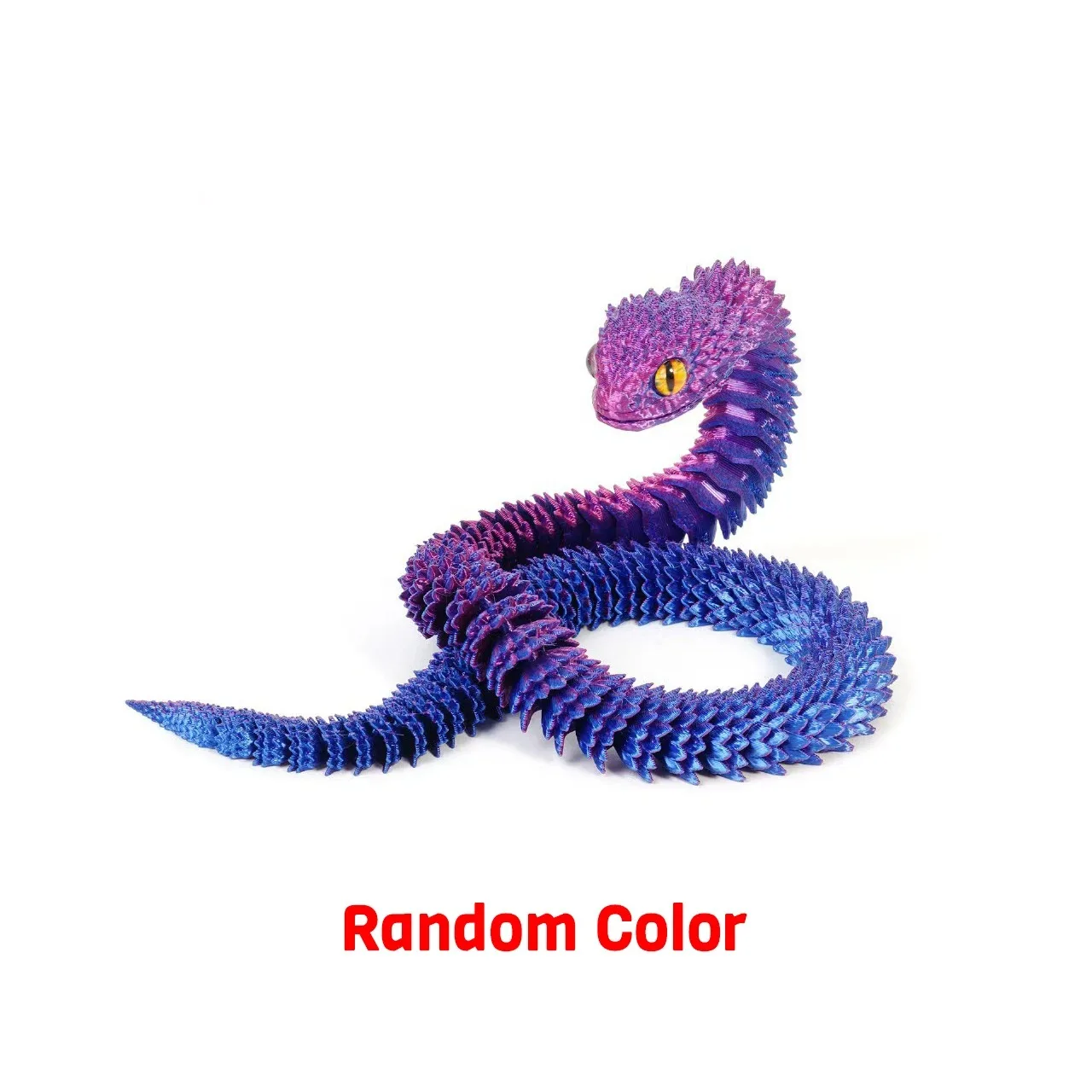 2026 New 3D Printed Realistic Statue Movable Joint Fidget Toys Simulation Snake Year Desk Ornament Animal Model Gift_voghion.com