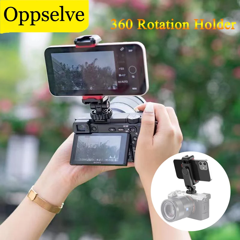 

360 Degree Rotate Mobile Phone Clip Stand Holder Tripod Mount For Vlog Shooting Video Camera Monitor Smartphone Vertical Support