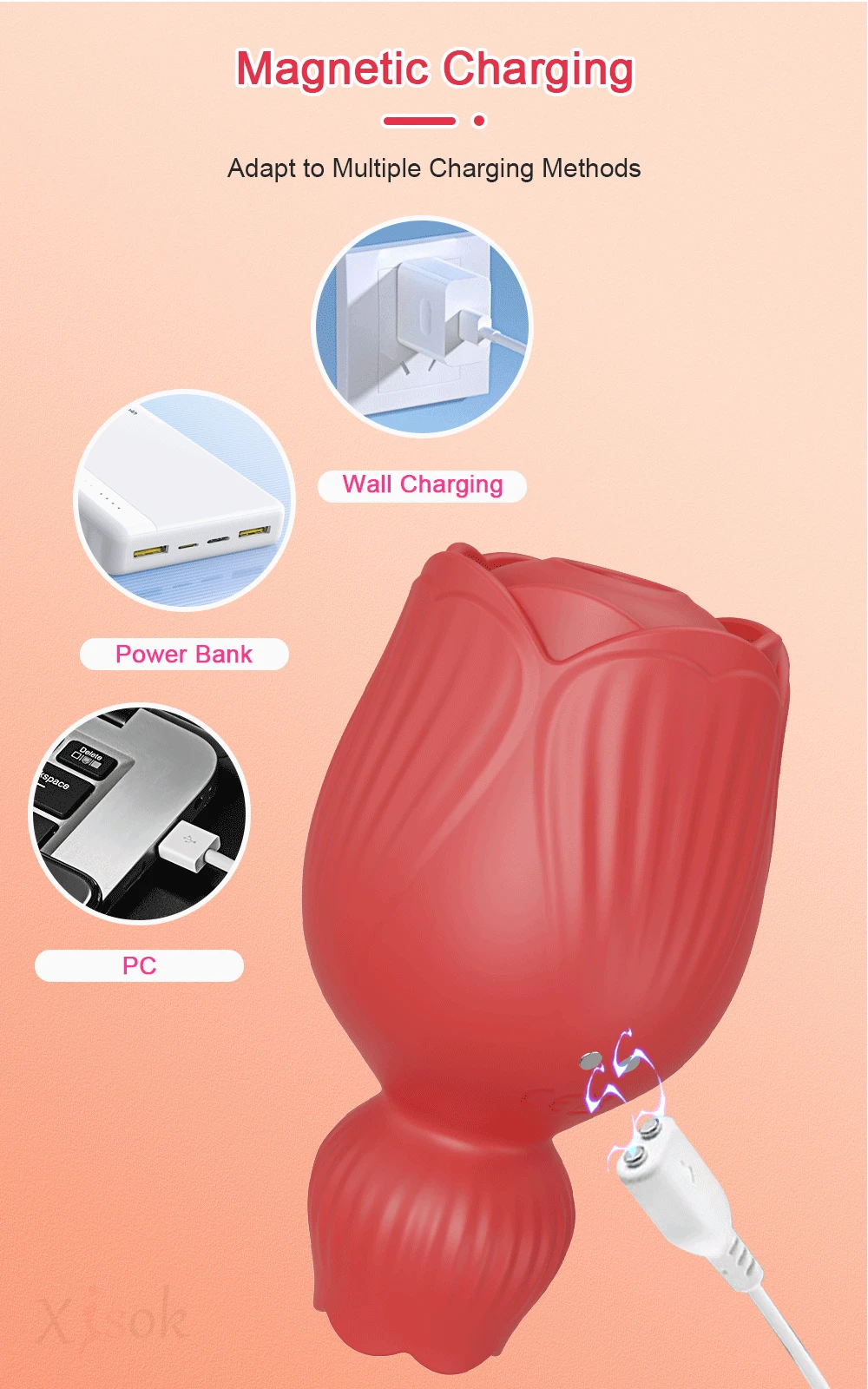 Rose Sucking Vibrator for Women Clitoral Stimulator Tongue Licking Oral Nipple Sucker Powerful Vacuum Vibration Adult Sex Toys