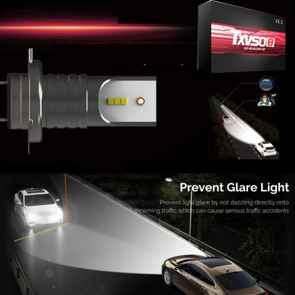 자동차 5050 CSP LED 헤드라이트 키트, Canbus 오류 없는 램프, 30000 LM 6000K 백색광 20000 LM 라이트, 자동차 헤드라이트 전구, 110W