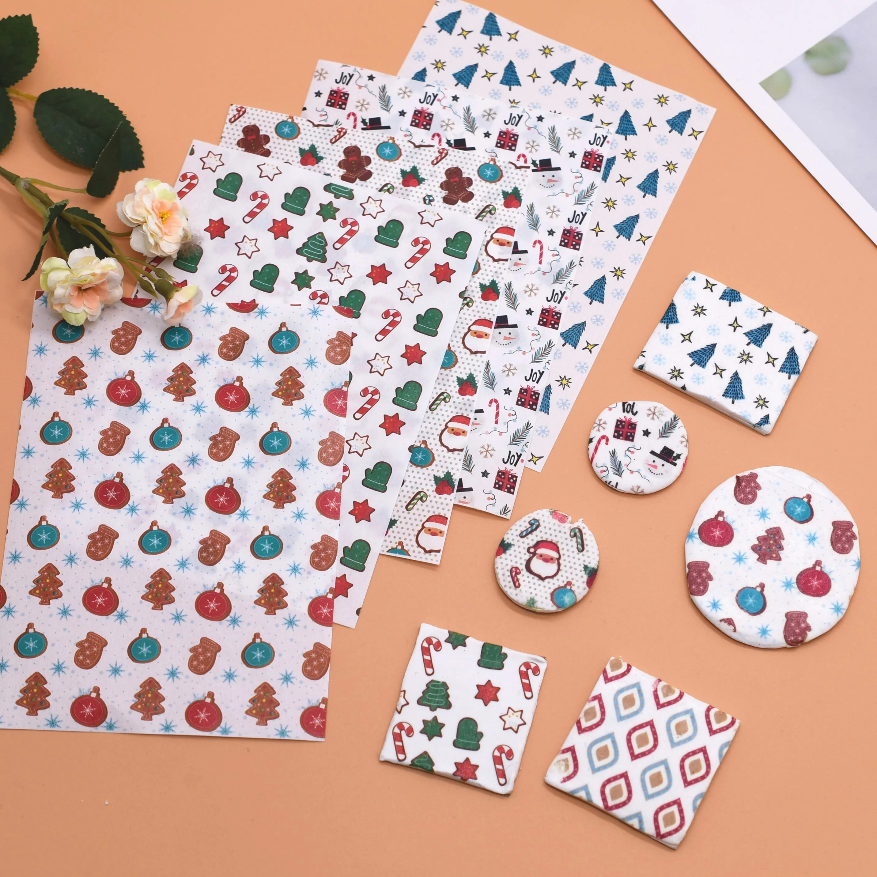 도예DIY 행운의 고양이 동물 애니메이션 세라믹 루즈 비즈, 쥬얼리 제작 DIY 팔찌, 귀걸이, 목걸이용 도자기 구슬 8 SNASAN 크리스마스 전사지 폴리머 클레이 소프트 도자기 인쇄 장식 용지, DIY 귀걸이 세라믹 인쇄 도구