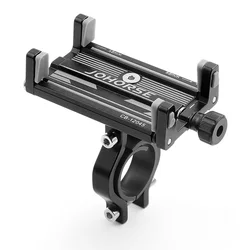 Durable CNC Aluminum Alloy Smartphone Holder for Motorcycles and Electric Bicycles (Black)