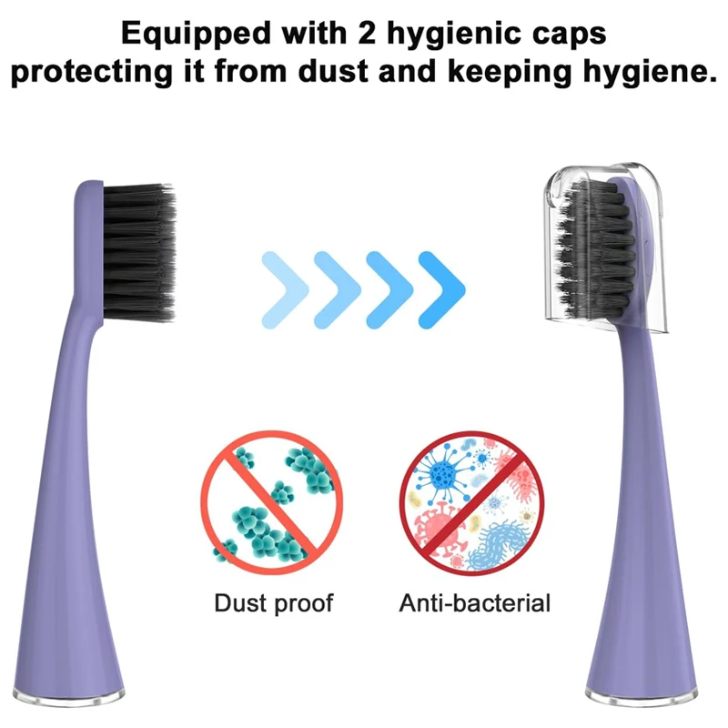 Electric Toothbrush Heads Soft Charcoal Bristles 5 Pcs Replacement Toothbrush Heads For Burst Adults Sonic Electric Toothbrush 4