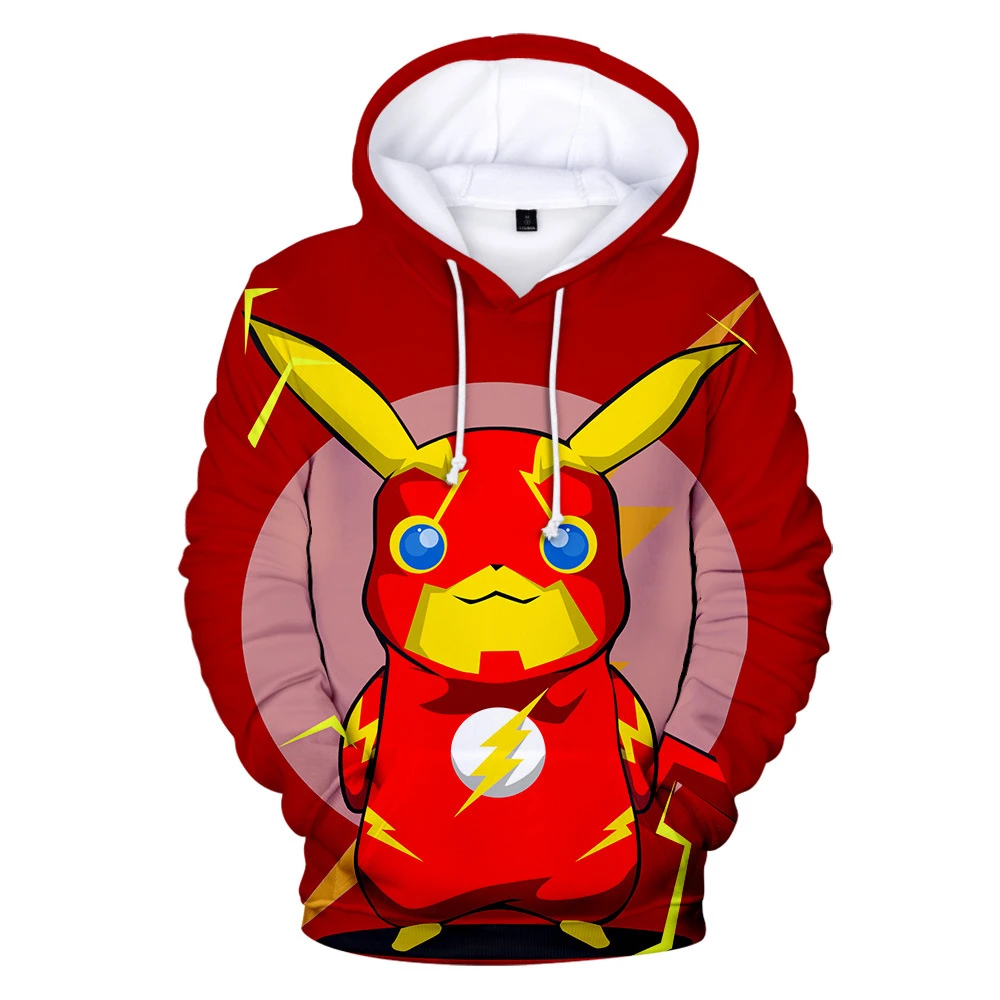 Sudadera con capucha de Pokémon Pikachu amarilla con estampado de dibujos animados para mujer, sudadera con capucha informal de manga larga para primavera, otoño e invierno