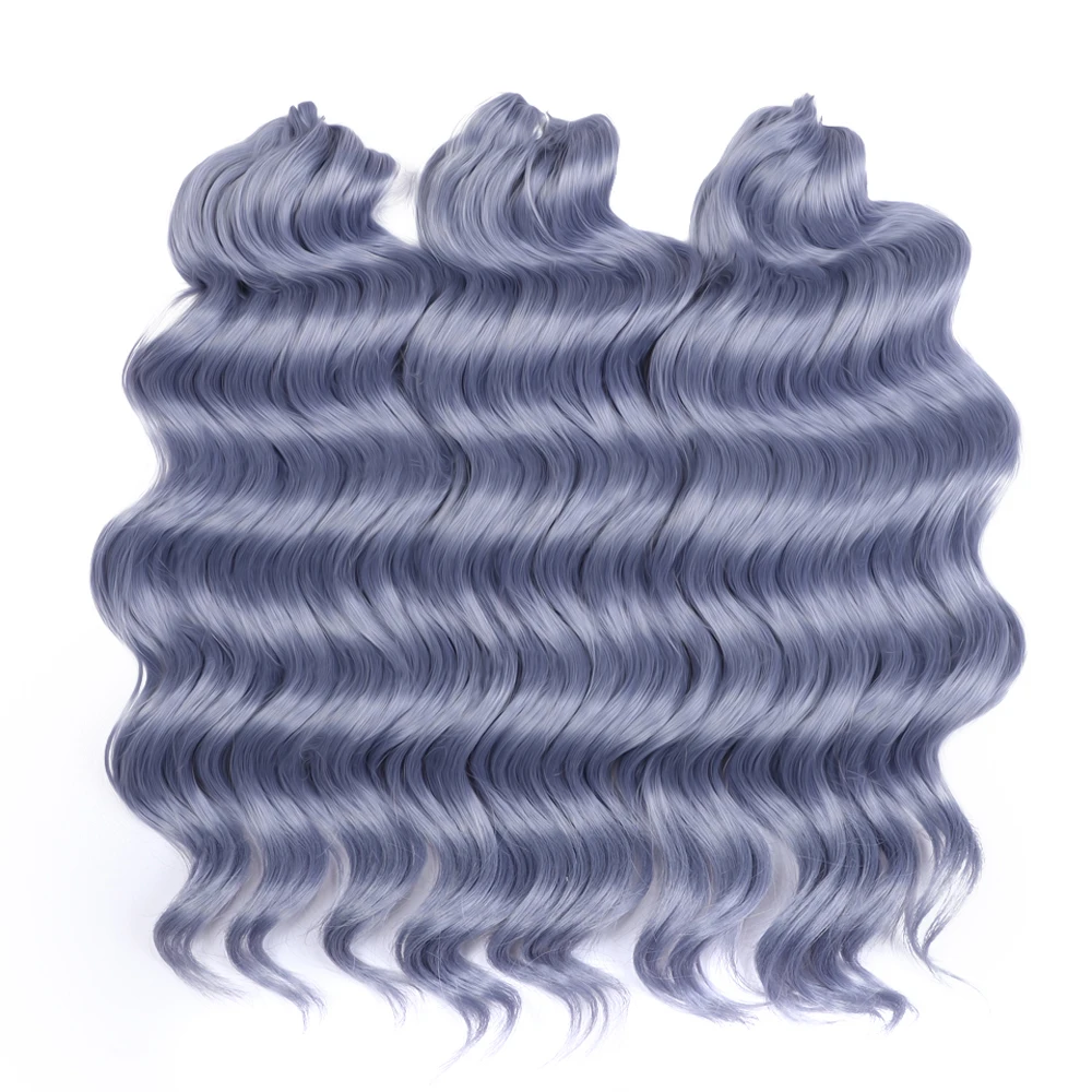 Synthetic Twist Crochet Curly Hair 16 Inch Deep Wave Braid Hair Ombre Pink Blonde Brown Water Wave Braiding Hair Extensions 3