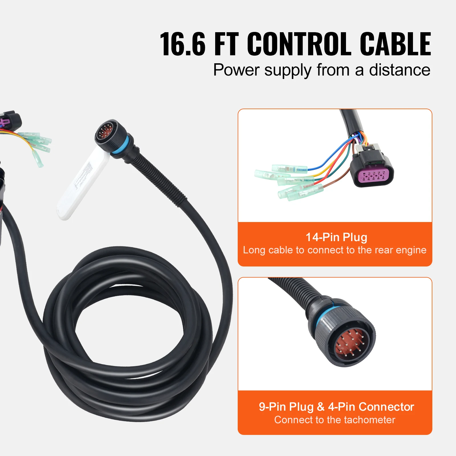 SucceBuy Boat Throttle Control Side Mounted Outboard Remote Box for Mercury PT 4Stroke Marine Power Trim Switch Harness Lanyard