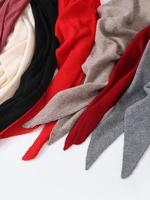 100%Wool Knitted Large Triangle Shawls Scarf Women Autumn Winter Soft Warm Soft Elegant Cape Poncho Multi-functional Pashmina - Image 6