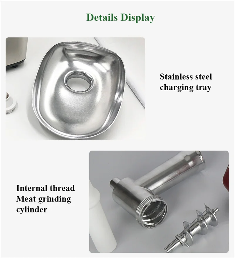 Stainless Steel Meat Mincer Beef Mutton Grinder 5mm 7mm Hole Plate Sausage Stuffer Vegetable Grinding Machine Kitchen 6