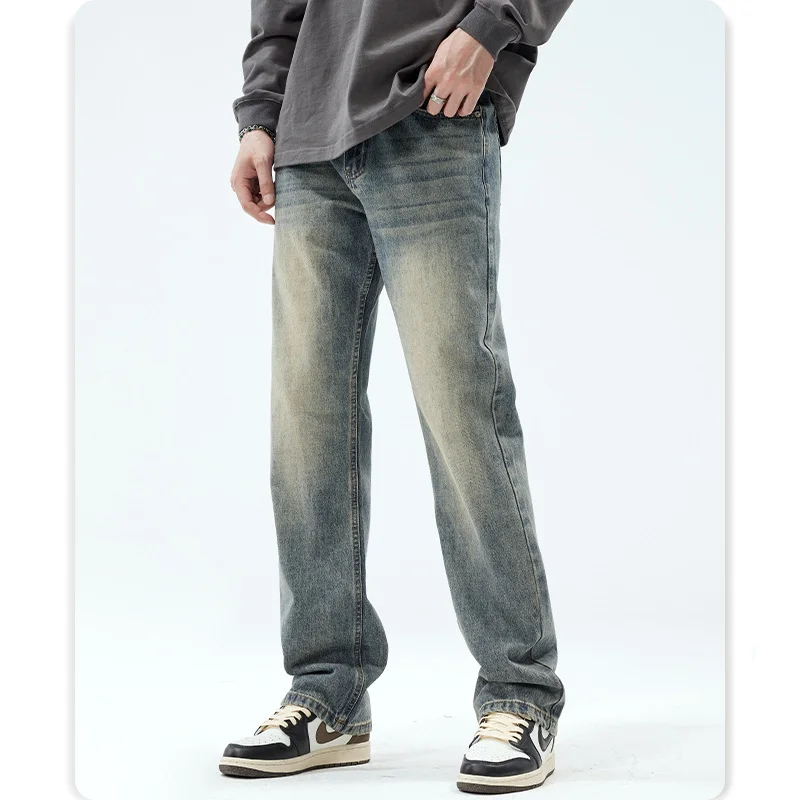 

Fashionable men new fashion everything casual to do old washed jeans straight leg pants
