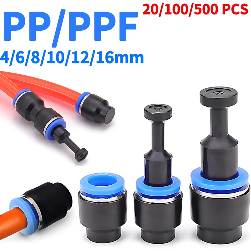 Sopro Pneumático Plug Mangueira Tubo pp Ppf Nylon Push Fit Connector Linha Aérea mm mm mm 10 mm 12 mm 16 mm 20 Pcs 100 Peças 500 Peças 1000 Peças