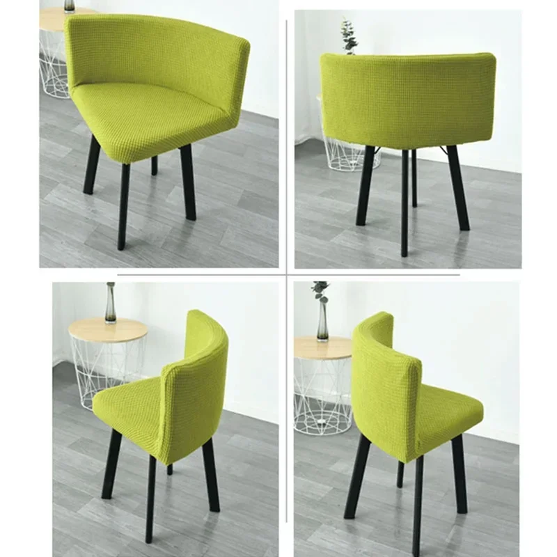 Nordic Triangle Chair Cover Elastic Fully Wrapped Curved Fashion Solid Color Elastic Chair Cover Washable Dining Chair Cover 4