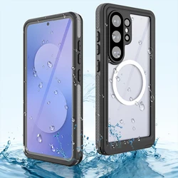 360° Full Body Shockproof and Waterproof MagSafe Case with Dustproof Protection for Galaxy S26 (Beige)