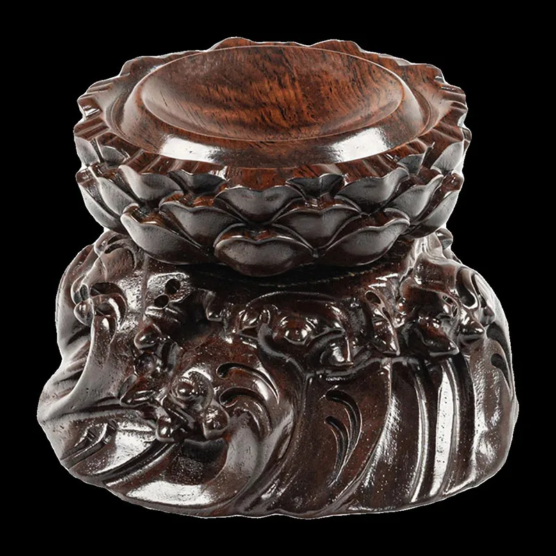 Solid wood crystal ball ornament base, glass ball base, rotatable entrance, bedroom, living room decoration