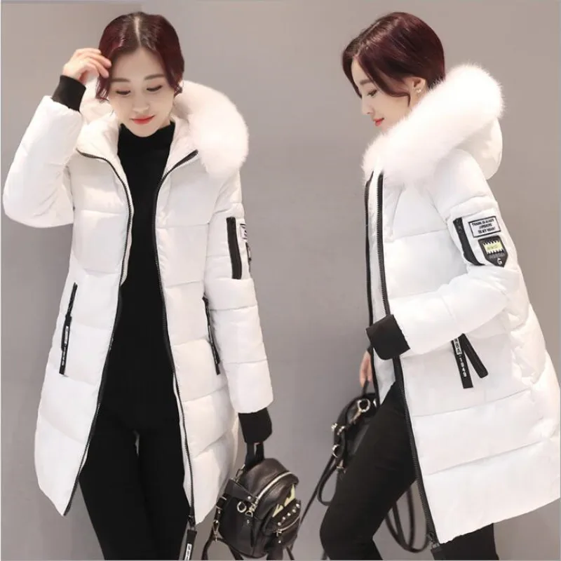 Tanio 2022 kobiet z kapturem ciepłe watowany płaszcz kurtki zimowe