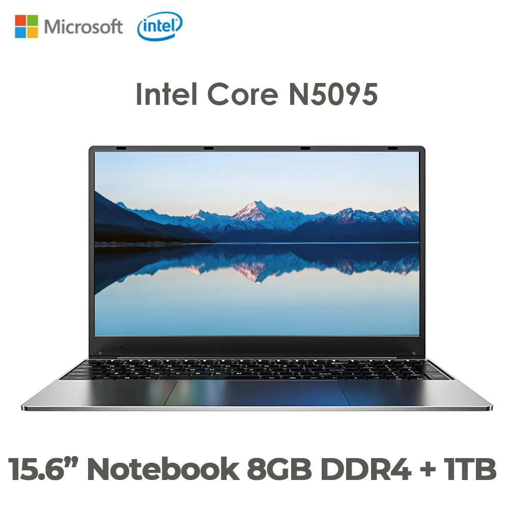 Cheapest 15.6 Inch Laptop Intel Core N5095 11th CPU 8GB DDR4 1TB SSD Windows 10 Gaming Laptops Notebook Bakclit Keyboard 5G WiFi